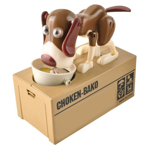 Batteriebetriebenes Sparschwein - brauner Hund 22470