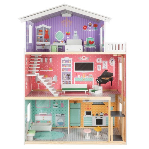 Kruzzel Puppenhaus Großes Puppenhaus 114 cm 114 cm