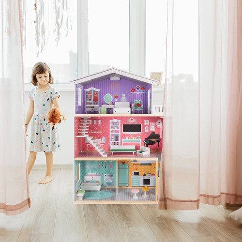 Kruzzel Puppenhaus Großes Puppenhaus 114 cm 114 cm