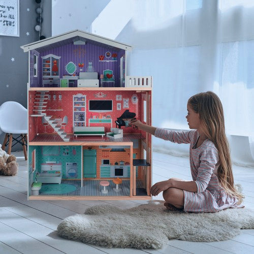 Kruzzel Puppenhaus Großes Puppenhaus 114 cm 114 cm