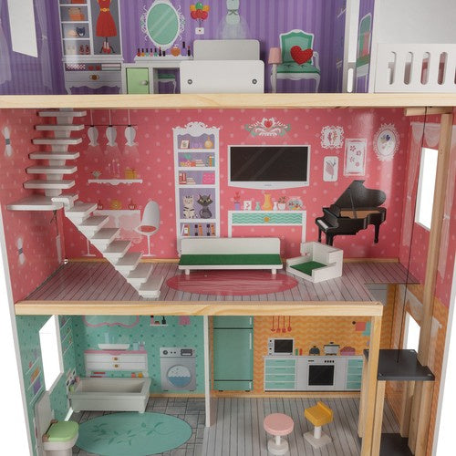Kruzzel Puppenhaus Großes Puppenhaus 114 cm 114 cm