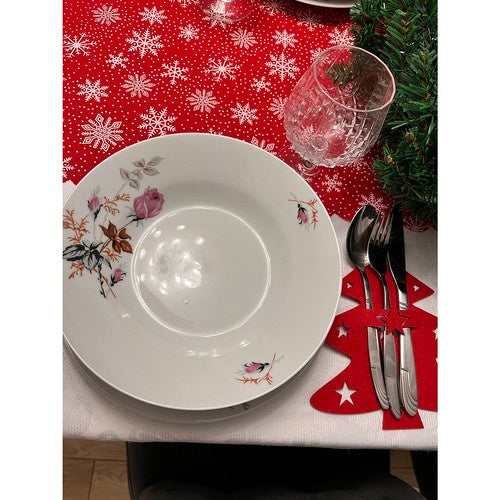 Bestecktasche Besteckhalter Tannenbaum Weihnachten Tischdeko Rot Filz 12 Stück 22304