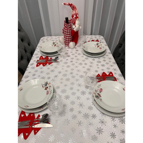 Bestecktasche Besteckhalter Tannenbaum Weihnachten Tischdeko Rot Filz 12 Stück 22304