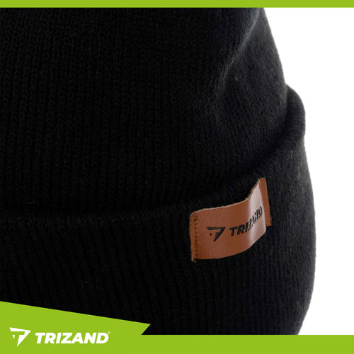 Beanie Mütze mit LED Stirnlampe USB aufladbar 4 LED Wintermütze Schwarz Uni