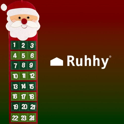 Adventskalender für Kinder Leer Personalisierbar Weihnachtsmann Groß DIY Zum Befüllen und Aufhängen Weihnachtsdekoration Adventszeit Filz 22252