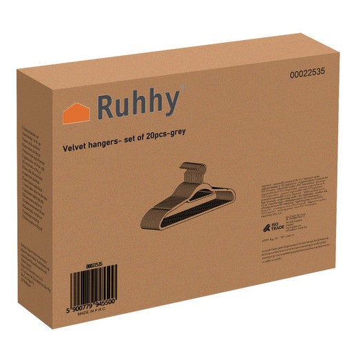 Kleiderbügel 20 Stück - schwarz Ruhhy 22536
