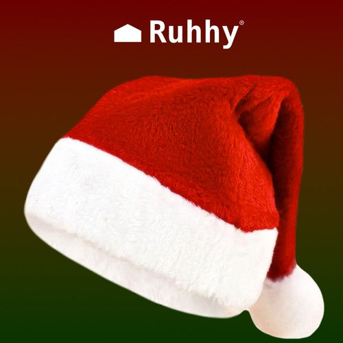 Weihnachtsmannmütze mit Bommel Nikolausmütze für Tee Erwachsene Plüsche Weihnachtsmann Verkleidung 22556