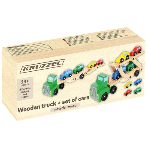 Holzlastwagen - Abschleppwagen + Wagenset 22698
