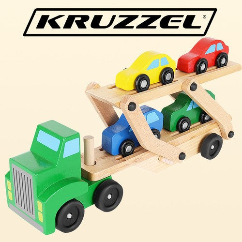 Holzlastwagen - Abschleppwagen + Wagenset 22698