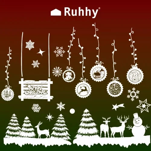 Ruhhy 22253 Weihnachtsaufkleber für das Fenster - Merry Christmas