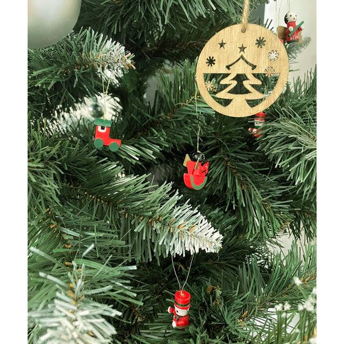 Weihnachtsbaumanhänger aus Holz Set Weihnachtsbaumbaumschmuck Stern Weihnachtsmann Weihnachtsbaum Glocke Engel 10 Stück 22943