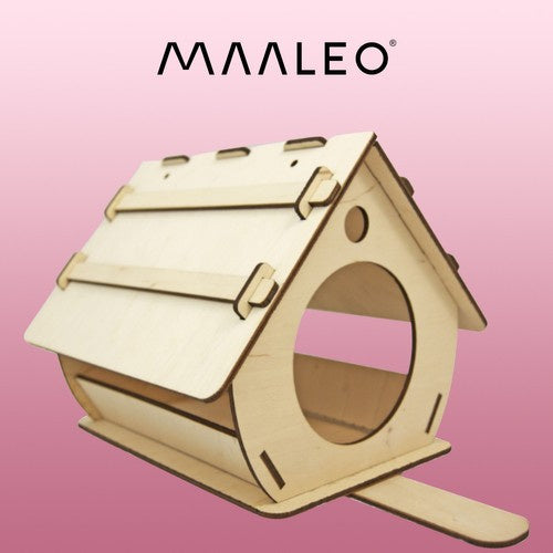 Vogelfutterhaus Holz DIY Bausatz Set zum Bemalen mit 12 Farben und 2 Pinseln