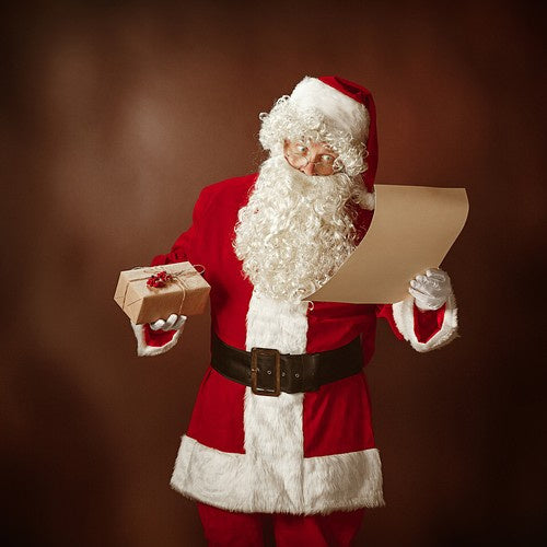 Weihnachtsmann Kostüm Set 13-teilig mit Bart Perücke Brille Sack Glocke Hose