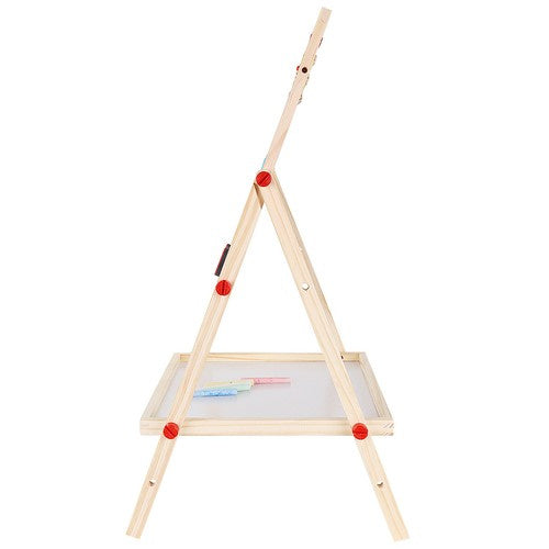 Holzlernbrett für Kinder doppelseitig 6in1 Abakus Uhr Alphabet Kreide Tafel