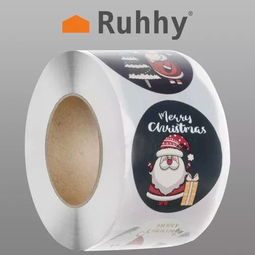 Weihnachtsaufkleber - Rolle mit 500 Stück. Ruhhy 22328
