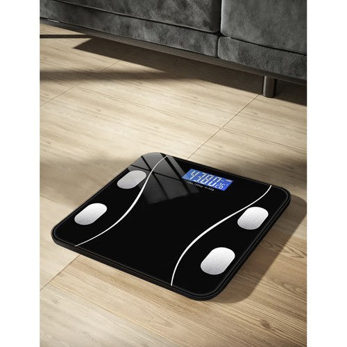 Personenwaage Bluetooth Analysewaage LCD 180 kg Glas schwarz 8in1 Badezimmer