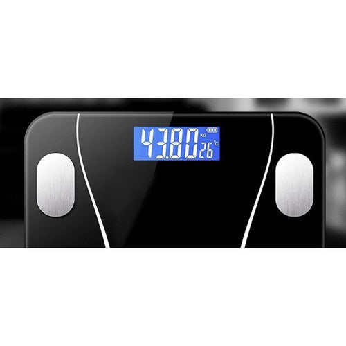 Personenwaage Bluetooth Analysewaage LCD 180 kg Glas schwarz 8in1 Badezimmer