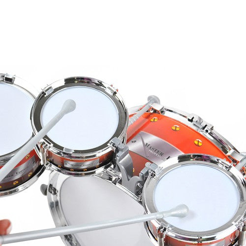 Kinderschlagzeug Set 5 Trommeln Becken Hocker Fußpedal Stuhl ABS mehrfarbig
