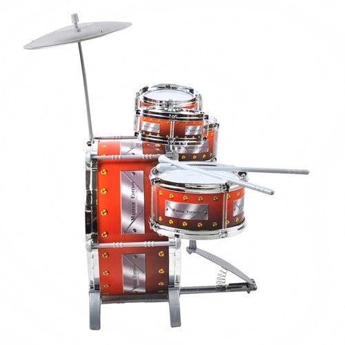 Kinderschlagzeug Set 5 Trommeln Becken Hocker Fußpedal Stuhl ABS mehrfarbig
