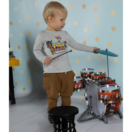 Kinderschlagzeug Set 5 Trommeln Becken Hocker Fußpedal Stuhl ABS mehrfarbig