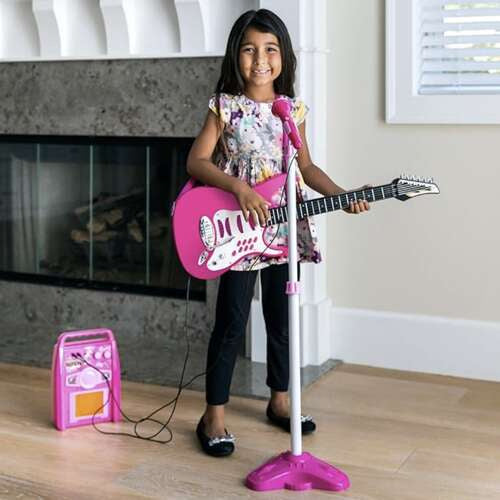 Gitarre + Mikrofon + Verstärker rosa 22407