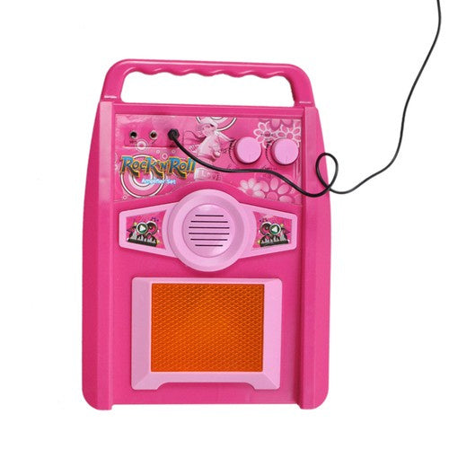 E-Gitarre Kinder Set mit Verstärker Mikrofon Ständer Rosa MP3 Licht Batterie