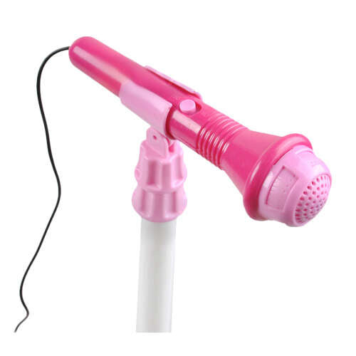 E-Gitarre Kinder Set mit Verstärker Mikrofon Ständer Rosa MP3 Licht Batterie