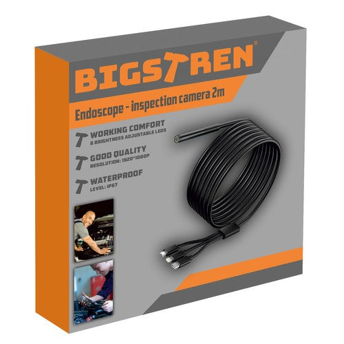 Endoskop Inspektionskamera 2m Full HD 1080p Android iOS USB-C 8 LEDs IP67 App