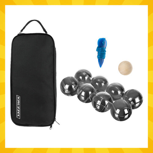 Boule Set 8 Kugeln mit Hülle 720 g 73 mm 1 Holzball Maßschnur chromiert Koffer