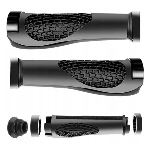 Fahrradgriffe rutschfest profiliert Gummi Aluminium 22 mm 13 cm schwarz 2 Stück