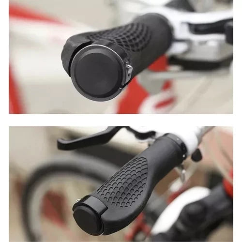 Fahrradgriffe rutschfest profiliert Gummi Aluminium 22 mm 13 cm schwarz 2 Stück