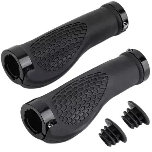 Fahrradgriffe rutschfest profiliert Gummi Aluminium 22 mm 13 cm schwarz 2 Stück