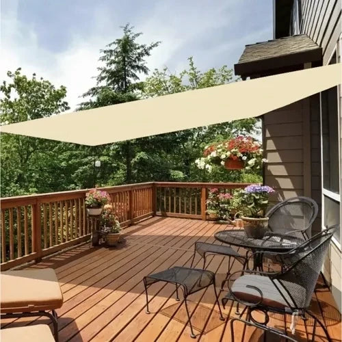 Sonnensegel Quadratisch 3,6x3,6 m für zuverlässigen Sonnenschutz Wasserdicht inkl. Befestigung Garten Strand Camping 23165, Farbe:Beige