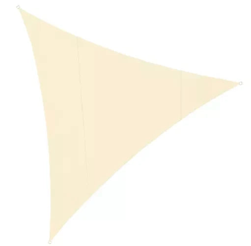 Sonnensegel Dreieckig 4x4x4 m für zuverlässigen Sonnenschutz Wasserdicht inkl. Befestigung Garten Strand Camping 23142, Farbe:Beige