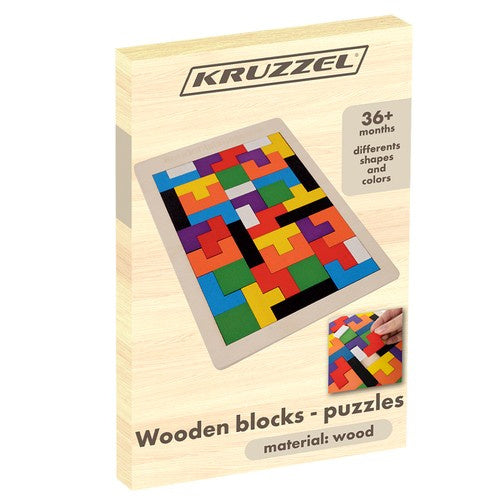 Holzpuzzle Lernpuzzle für Kinder Holz 40 Teile mehrfarbig 27 x 18 cm mit Sockel