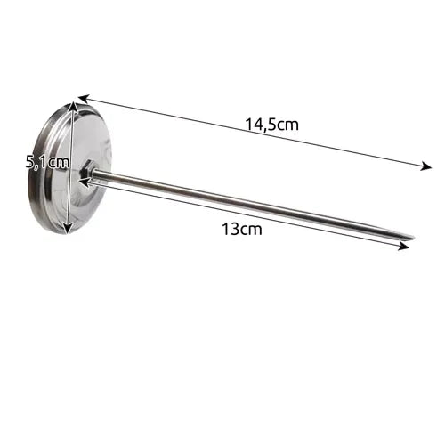 Fleischthermometer Analog Edelstahl 0-120 °C 13 cm Sonde Schinken Räucherthermometer