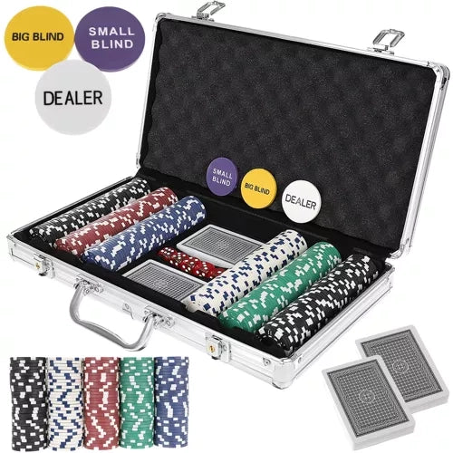 Poker - Set mit 300 Chips im Koffer HQ 23528