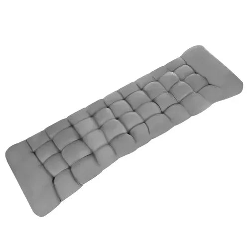 Gartenliegenauflage grau 173x50x5 cm Baumwolle Perlbaumwolle Befestigungsgurte