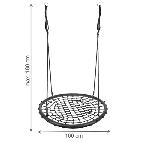 Schaukelring Storchennest 100 cm schwarz 150 kg Gartenschaukel Nestschaukel