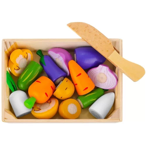 Obst- und Gemüseschneideset aus Holz Z23543