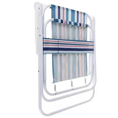 Klappstuhl Outdoor Garten Balkon Camping Blau Eisen Polyester 50 x 43 x 75 cm