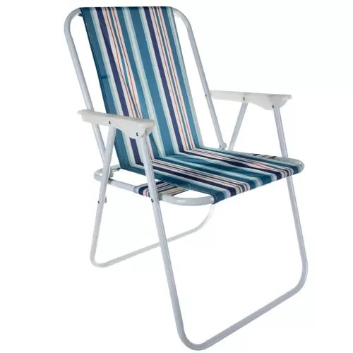 Klappstuhl Outdoor Garten Balkon Camping Blau Eisen Polyester 50 x 43 x 75 cm