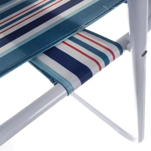 Klappstuhl Outdoor Garten Balkon Camping Blau Eisen Polyester 50 x 43 x 75 cm