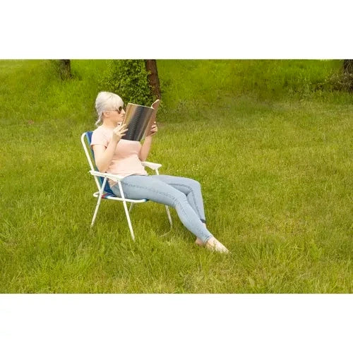 Klappstuhl Outdoor Garten Balkon Camping Blau Eisen Polyester 50 x 43 x 75 cm
