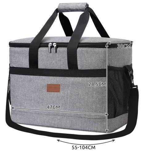 Kühltasche 40L isoliert wasserdicht mit Kühleinsätzen Grau Picknick Strand Reise