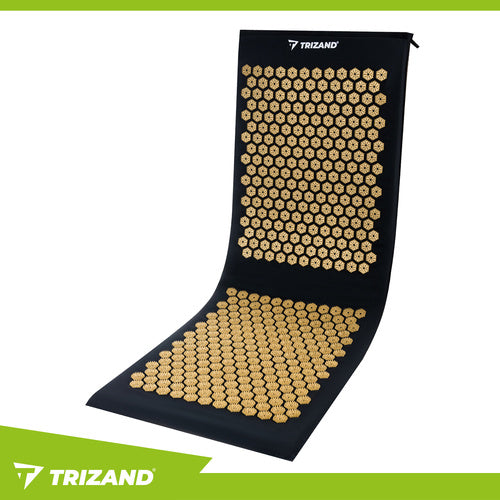 Akupressurmatte Set Kissen 2 Bälle Tasche Schwarz Gold 115x40 cm Entspannung