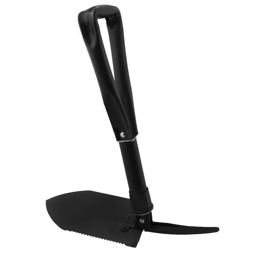 Klappspaten Spitzhacke Säge 3-in-1 faltbar mit Etui schwarz 16 x 25 x 60 cm
