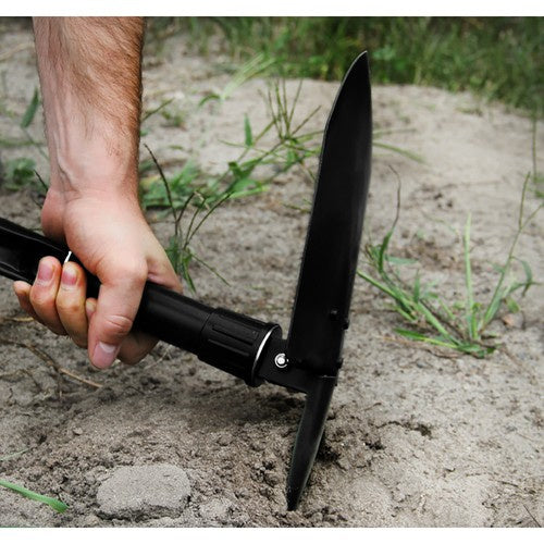 Klappspaten Spitzhacke Säge 3-in-1 faltbar mit Etui schwarz 16 x 25 x 60 cm