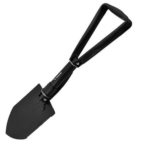 Klappspaten Spitzhacke Säge 3-in-1 faltbar mit Etui schwarz 16 x 25 x 60 cm