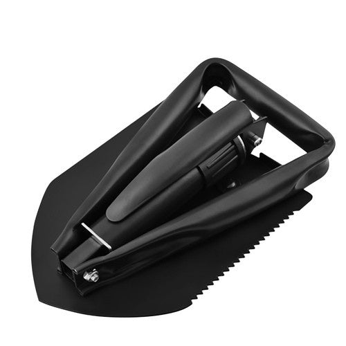 Klappspaten Spitzhacke Säge 3-in-1 faltbar mit Etui schwarz 16 x 25 x 60 cm